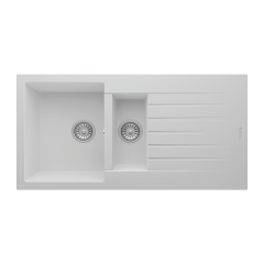 Real Stone P005 TROYA 100 1.5 GÖZ DAMLALIKLI GRANİT EVYE BEYAZ