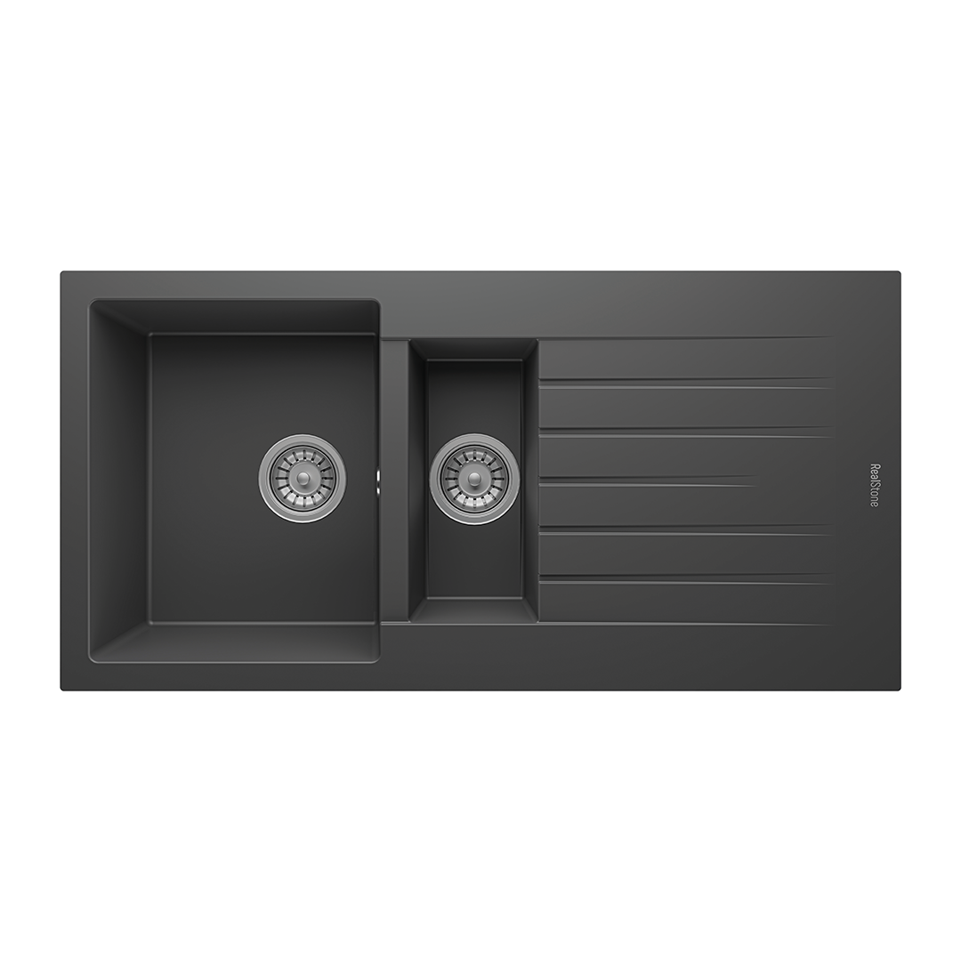 Real Stone P005 TROYA 100 1.5 GÖZ DAMLALIKLI GRANİT EVYE ANTRASİT