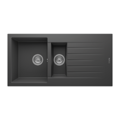 Real Stone P005 TROYA 100 1.5 GÖZ DAMLALIKLI GRANİT EVYE ANTRASİT