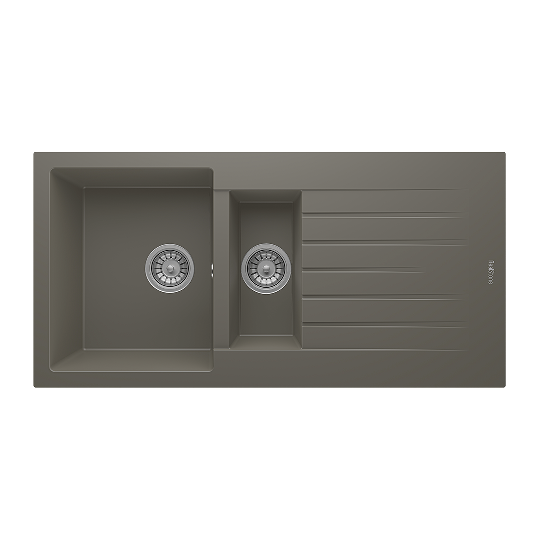 Real Stone P005 TROYA 100 1.5 GÖZ DAMLALIKLI GRANİT EVYE GRİ