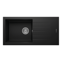 RealStone P011 Assos 86 XL Tek Gözlü Damlalıklı Granit Eviye SİYAH