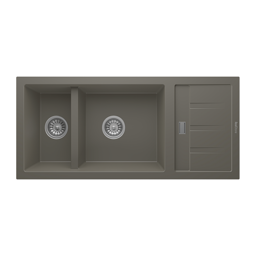 RealStone P024 Artemis 1.5 Gözlü Damlalıklı Granit Eviye GRİ