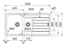 101.0712.368 - CELİK EVYE SPARK SKX 651 1.5 GÖZLÜ SAĞ DAMLALIKLI