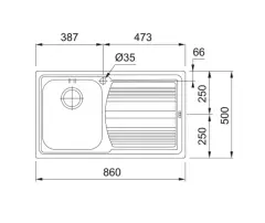 101.0656.155 - CELİK EVYE LOGICA LINE LLX 611-86 SOL TEK GÖZLÜ DAMLALIKLI
