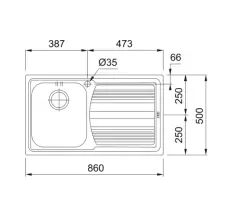 101.0656.156 - CELİK EVYE LOGICA LINE LLX 611-86 SAĞ TEK GÖZLÜ DAMLALIKLI