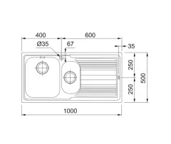 101.0656.160 - CELİK EVYE LOGICA LINE LLX 651 SOL 1.5 GÖZLÜ DAMLALIKLI