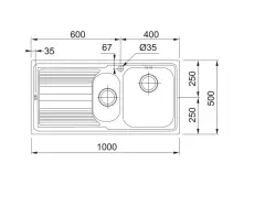101.0656.162 - CELİK EVYE LOGICA LINE LLL 651 SOL 1.5 GÖZLÜ DAMLALIKLI DEKORLU