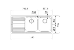 101.0150.821 - CELİK EVYE LOGICA LINE LLX 621 SOL 2 GÖZLÜ DAMLALIKLI