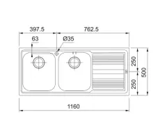 101.0085.849 - CELİK EVYE LOGICA LINE LLX 621 SAĞ 2 GÖZLÜ DAMLALIKLI