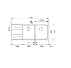 101.0656.172 - CELIK EVYE NEPTUNE NEX 621 2 GÖZLÜ SOL DAMLALIKLI