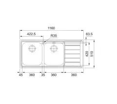 101.0656.173 - CELIK EVYE NEPTUNE NEX 621 2 GÖZLÜ SAĞ DAMLALIKLI