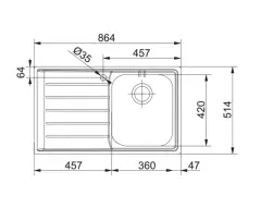 127.0059.655 - CELIK EVYE NEPTUN SLIMTOP NEX 211 TEK GÖZLÜ SOL DAMLALIKLI