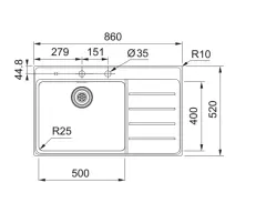 127.0638.908 - ÇELİK EVYE MYTHOS MYX 211-86 3 1/2 SAĞ DAMLALIKLI