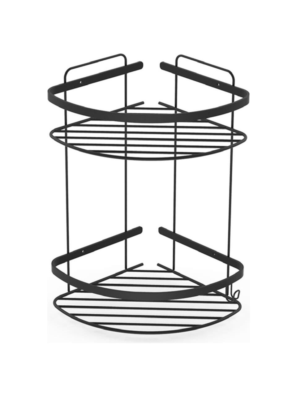 İkili  Köşe Şampuanlık 18x18 cm
Siyah