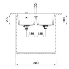 125.0686.733 - FRAGRANIT EVYE MARIS MRG 120-35-35 Stone Grey 2 GÖZLÜ DAMLALIKSIZ