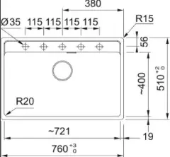 114.0661.666 - FRAGRANIT EVYE MARIS MRG 610-72 TL Matt Black TEK GÖZLÜ DAMLALIKSIZ