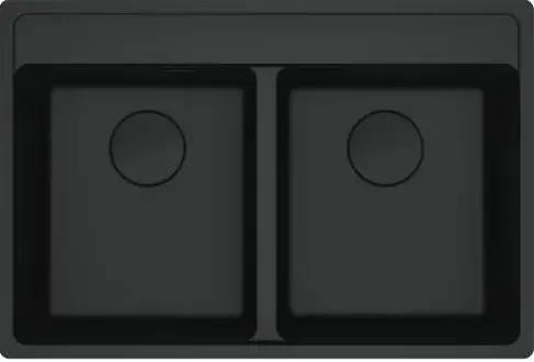 114.0661.674 - FRAGRANIT EVYE MARIS MRG 620-35-35 TL Matt Black 2 GÖZLÜ DAMLALIKSIZ