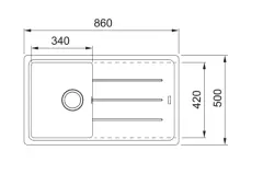 114.0655.972 - FRAGRANIT EVYE BASIS BFG 611 BIANCO TEKGÖZLÜ SAĞ/SOL DAMLALIKLI