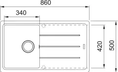 114.0729.040 - FRAGRANIT EVYE BASIS BFG 611 SLATE GREY TEKGÖZLÜ SAĞ/SOL DAMLALIKLI