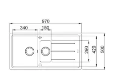 114.0655.982 - FRAGRANIT EVYE BASIS BFG 651 AVENA 1.5 GÖZLÜ SAĞ/SOL DAMLALIKLI