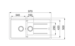 114.0655.983 - FRAGRANIT EVYE BASIS BFG 651 STONE GREY 1.5 GÖZLÜ SAĞ/SOL DAMLALIKLI