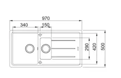 114.0655.984 - FRAGRANIT EVYE BASIS BFG 651 OYSTER 1.5 GÖZLÜ SAĞ/SOL DAMLALIKLI