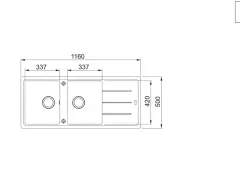 114.0655.985 - FRAGRANIT EVYE BASIS BFG 621 NERO 2 GÖZLÜ SAG/SOL DAMLALIKLI