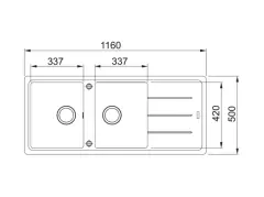 114.0655.990 - FRAGRANIT EVYE BASIS BFG 621 BIANCO 2 GÖZLÜ SAG/SOL DAMLALIKLI