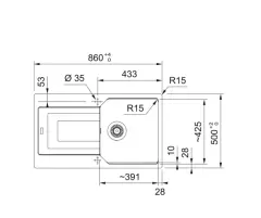 114.0688.481 - FRAGRANİT EVYE URBAN UBG 611-86  NERO TEKGÖZLÜ  BX