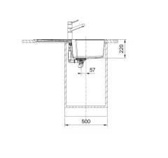 114.0688.483 - FRAGRANİT EVYE URBAN UBG 611-86  SAHARA TEKGÖZLÜ  BX