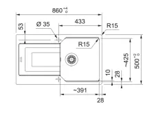 114.0688.486 - FRAGRANİT EVYE URBAN UBG 611-86  OYSTER TEKGÖZLÜ  BX