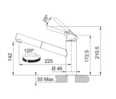 115.0623.055 - EVYE ARMATÜRÜ ORBİT DOCCIA