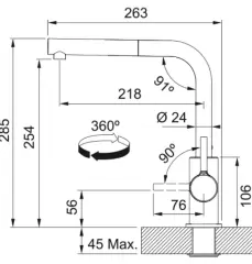 115.0712.420 - EVYE ARMATÜRÜ LİNA L DOCCIA KROM