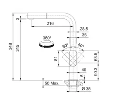 115.0547.853 - EVYE ARMATÜRÜ MYTHOS DOCCIA PASLANMAZ ÇELİK