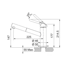 115.0623.141 - EVYE ARMATURU ORBIT DOCCIA STONE GREY