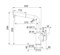 115.0595.089 - EVYE ARMATÜRÜ URBAN DOCCIA STONE GREY