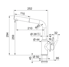 115.0595.091 - EVYE ARMATÜRÜ URBAN DOCCIA NERO