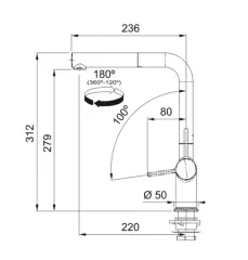 115.0663.758 - EVYE ARMATÜRÜ ACTİVE PLUS STONE GREY