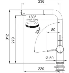 115.0722.127 - EVYE ARMATÜRÜ ACTİVE PLUS SLATE GREY