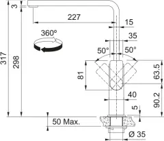 115.0550.441 - EVYE ARMATÜRÜ MYTHOS FLAT BLACK STEEL