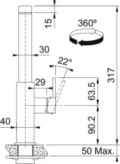 115.0550.441 - EVYE ARMATÜRÜ MYTHOS FLAT BLACK STEEL