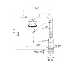 115.0653.505 - EVYE ARMATÜRÜ ACTIVE TWIST SS CELIK