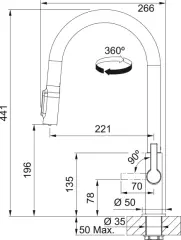 120.0736.602 - EVYE ARMATÜRÜ MARIS SLIM CLEAR COPPER
