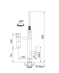 120.0621.313 - EVYE ARMATÜRÜ VITAL FİLTRELİ ARMATÜR MATT BLACK