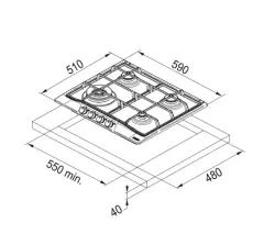 106.0183.016 - OCAK TRENDLINE FHTL 604 3GTC XS C INOX