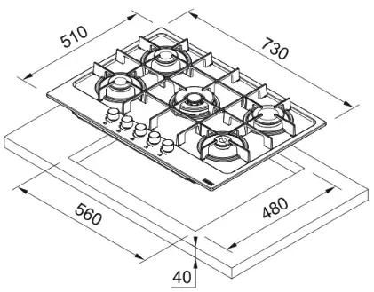 106.0554.320 - OCAK MARIS FHMA 755 4G DC XS INOX