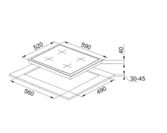 106.0489.961 - OCAK GLASS LINEAR SQUARE FHNS 604 4G WH C BEYAZ CAM