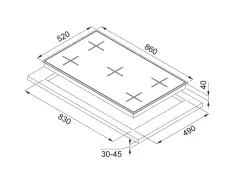 106.0490.104 - OCAK GLASS LINEAR SQUARE FHNS 905 4G TC BK C SİYAH CAM
