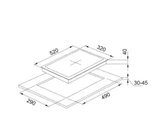 106.0490.202 - OCAK NEW GLASS LINEAR FHNG 302 2G BK C SİYAH CAM