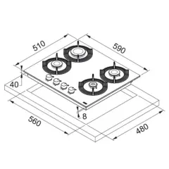 106.0541.748 - OCAK MARIS FREE FHMF 604 4G C BK BLACK GLASS